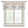 thumbnail image 1 of Spring Colorful Floral Valance Curtains for Kitchen/Living Room/Bathroom/Bedroom Window, Rod Pocket Small Topper Half Short Window Curtains Voile Sheer Scarf, Watercolor Butterfly 42"x12", 1 of 8