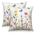 thumbnail image 1 of Spring Colorful Flower Throw Pillow Covers 18x18 Set of 2,Botanical Floral Decorative Pillowcases for Sofa Couch Living Room, 1 of 6