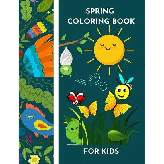 Spring Coloring book for kids Easy designs for spring vibes and happiness by Raz McOvoo (Paperback)