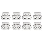 Spring Cord Lock End Toggle, 8Pack Double Hole Spring Stopper Alloy Fastener Slider Toggles Clip Silver White