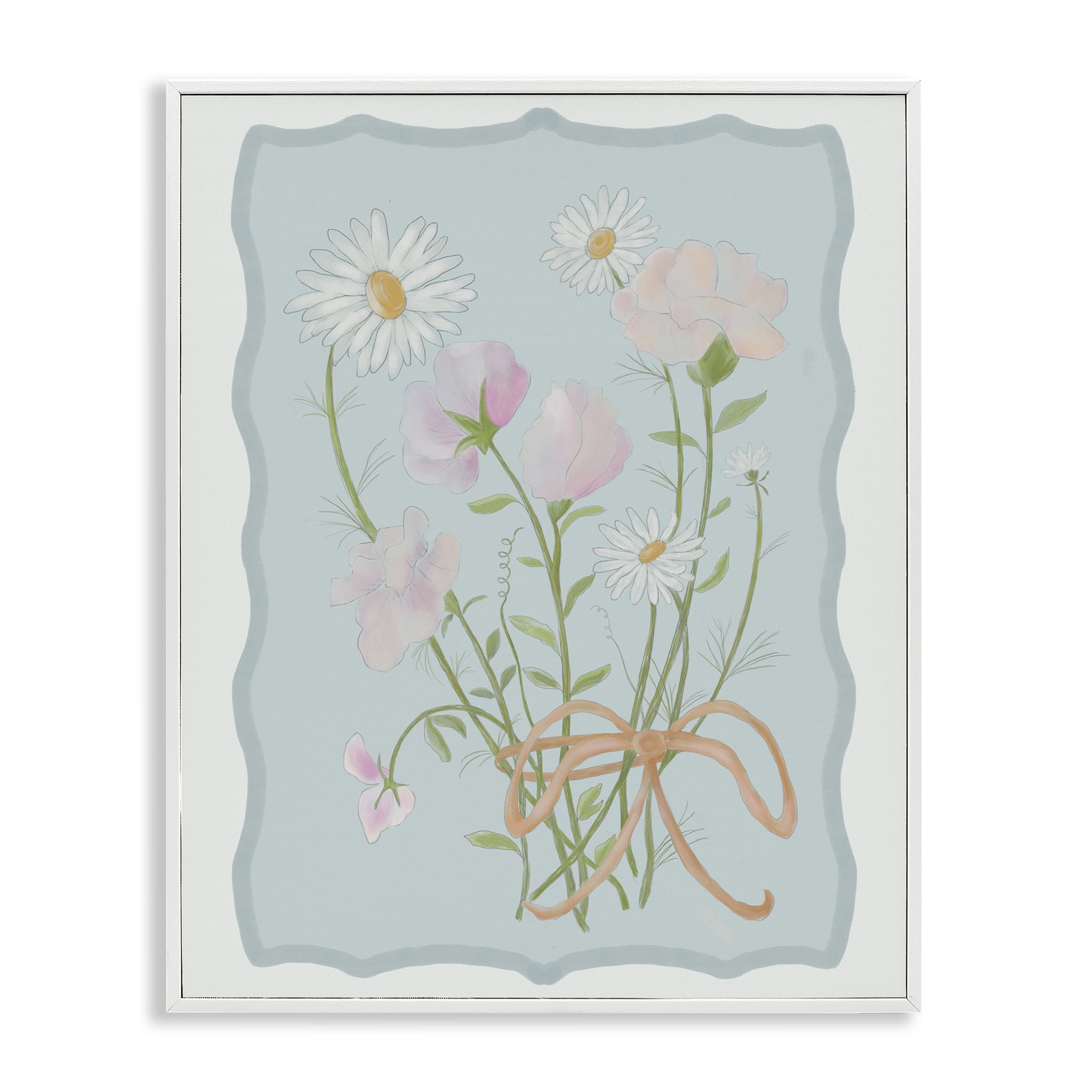 Spring Cottage Clippings White Framed Giclee Art, design by Leslie Hermosa