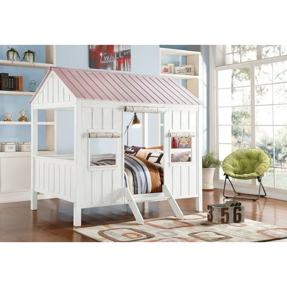 Spring Cottage White & Pink Finish Full Bed
