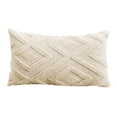 thumbnail image 1 of Spring Couch Throw Pillow Covers 12x20", Decorative Soft Plush Faux Wool Lumbar Neutral Accent Pillow Covers for Bed Sofa Living Room, Beige, 1 of 6