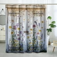 thumbnail image 1 of Spring Country Barn Door Shower Curtain Set, Farmhouse Style Wooden Flower Shower Curtain Rustic Floral Bathroom Decor Polyester Fabric-62" x 72", 1 of 13