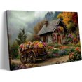 thumbnail image 1 of Spring Countryside Print Wall Art Mountain Cottage with Wildflowers and Greenery Canvas Painting Posters Room Aesthetic Decor Spring Easter Farmhouse Wall Decoration Large Frame wall art, 1 of 6