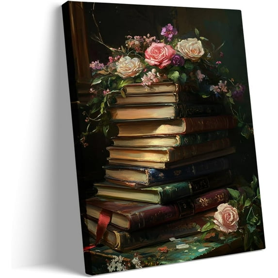 Spring Countryside Print Wall Art Mountain Cottage with Wildflowers and Greenery Canvas Painting Posters Room Aesthetic Decor Spring Easter Farmhouse Wall Decoration Large Frame wall art