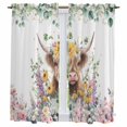 thumbnail image 1 of Spring Cow Floral Kitchen Curtains 63 Inch Length, Green Eucalyptus Leaves Botanical Tiers Curtains for Living Room Berdoom Bathroom, Light Filtering Drapes Window Treatment 2 Panels 42"Wx63"L, 1 of 8