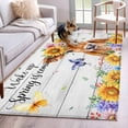thumbnail image 1 of Spring Cow Kitchen Runner Rug 2.7x5 Washable Runners for Hallway Non Slip Summer Sunflower Botanical Vintage Large Area Rug Indoor Floor Carpet for Bathroom Laundry Entryway Bedroom Living Room, 1 of 8