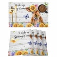 thumbnail image 1 of Spring Cow Placemats Set of 12 Summer Sunflower Botanical Vintage Place Mats Indoor Wipeable Table Mats Washable Cloth Dining Table Placemats for Kitchen Holiday Party Home Decor 13x19 Inch, 1 of 9