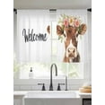 thumbnail image 1 of Spring Cow Sheer Curtains for Living Room Bedroom Cute Wildflower Floral Botanical Blooms Sheer Curtains 54 Inch Long 2 Panels Set Light Filtering Curtain Window Treatments Drapes for Dining Room, 1 of 6
