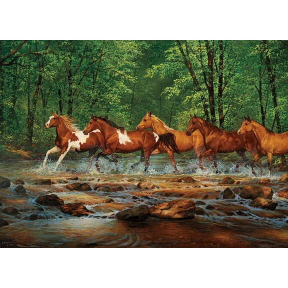 Cobble Hill 1000 Piece Puzzle - Spring Creek Run - Sample Poster Included