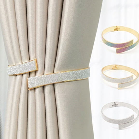 Spring Curtain Clips, Metal No Drill Curtain Holders, Adjustable Tieback Clips for Drapes, Tension Clip Hooks for Home Window Decor