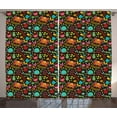 thumbnail image 1 of Spring Curtains 2 Panels Set, Cheerful Cartoon Insects Playing with Reptile Friends and Snails on Flowery Ground, Window Drapes for Living Room Bedroom, 108W X 96L Inches, Multicolor, by Ambesonne, 1 of 3