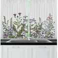 thumbnail image 1 of Spring Curtains 2 Panels Set, Colorful Thriving Garden with Herbs and Flowers Pattern Seasonal Rural Field Meadow, Window Drapes for Living Room Bedroom, 55W X 39L Inches, Multicolor, by Ambesonne, 1 of 2