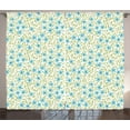 thumbnail image 1 of Ambesonne Spring Curtains 2 Panel Set, Summer Daisies Vintage Motif, 108" x 108", Avocado Green Pale Blue, 1 of 3