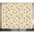 thumbnail image 1 of Spring Curtains 2 Panels Set, Hand Drawn Doodle Tulips and Daisy Petals Composition Designed with Butterflies, Window Drapes for Living Room Bedroom, 108W X 84L Inches, Multicolor, by Ambesonne, 1 of 3