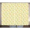 thumbnail image 1 of Ambesonne Spring Curtains 2 Panel Set, Thriving Nature Blooms, 108" x 90", Yellow Green Off White, 1 of 3