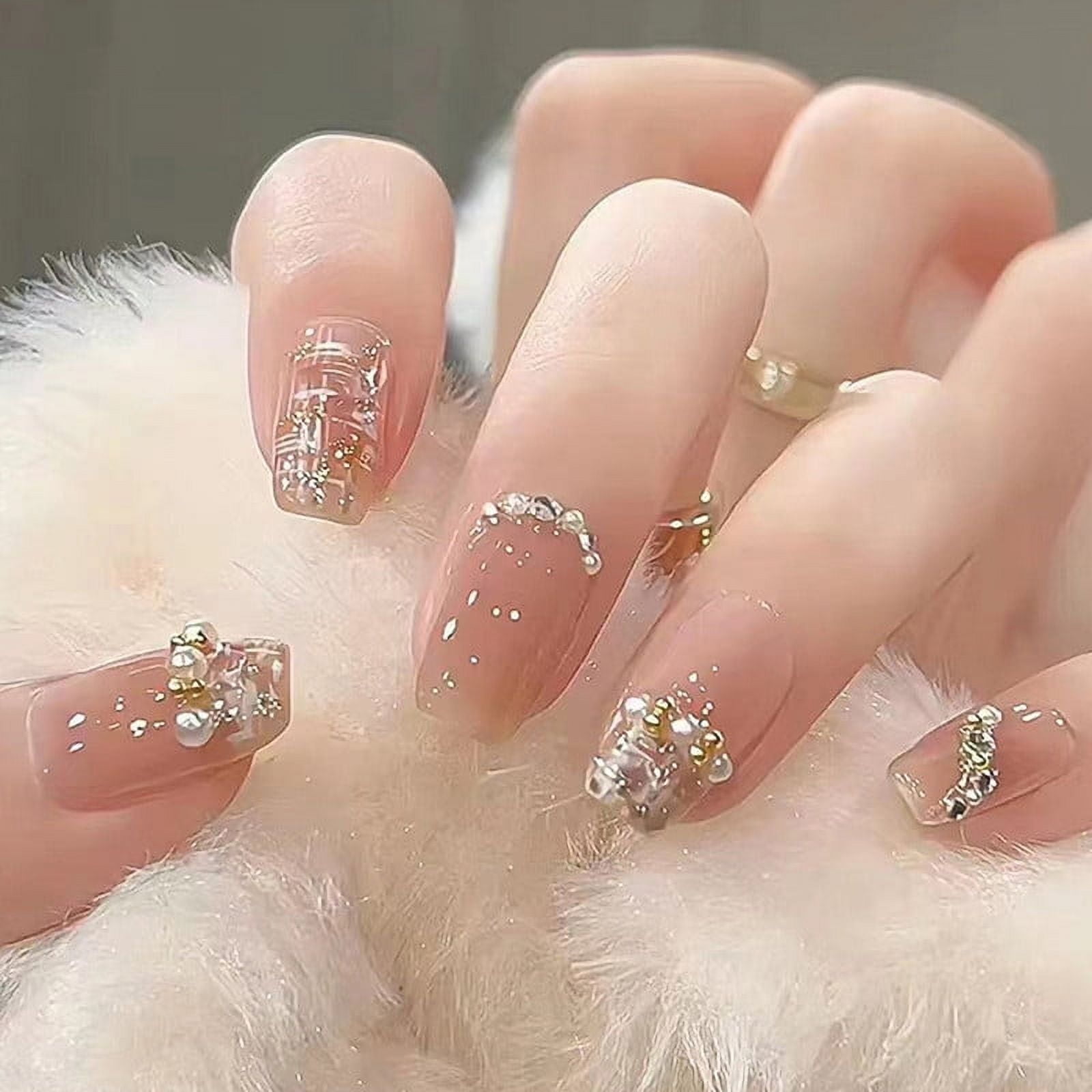 Spring Cute Fashion Pearl False Nails, Press On Nails, Removable