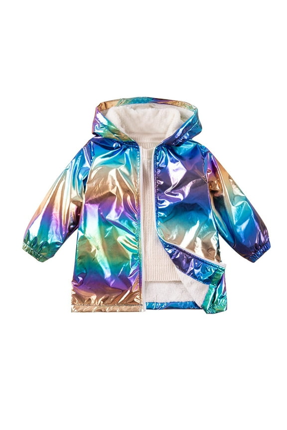Spring Cute Hooded Jackets for Colorful Cool Long Sleeved Zipper Velvet Colorful Cool Coat