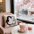 thumbnail image 1 of Spring Cute Penguin Patterns Cushion Cover, Imitation Embroidery Throw Pillow Cover, Soft Polyester Pillowcase, Easter Sofa and Bedroom Decor for Living Room and Chair, 1 of 7