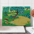 thumbnail image 1 of Spring Cutting Board, Greeny Spring Lanscape with Mushrooms Dragonfly Strawberry Fruit Trees of Apple, Decorative Tempered Glass Cutting and Serving Board, Large Size, Multicolor, by Ambesonne, 1 of 5