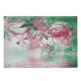 thumbnail image 1 of Spring Cutting Board, Refreshing Rose Petals and Butterfly Water Romance Beauty Bouquet Design, Decorative Tempered Glass Cutting and Serving Board, Large Size, Jade Green Pale Pink, by Ambesonne, 1 of 1