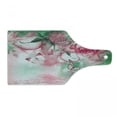 thumbnail image 1 of Spring Cutting Board, Refreshing Rose Petals and Butterfly Water Romance Beauty Bouquet Design, Tempered Glass Cutting and Serving Board, Wine Bottle Shape, Jade Green Pale Pink, by Ambesonne, 1 of 5