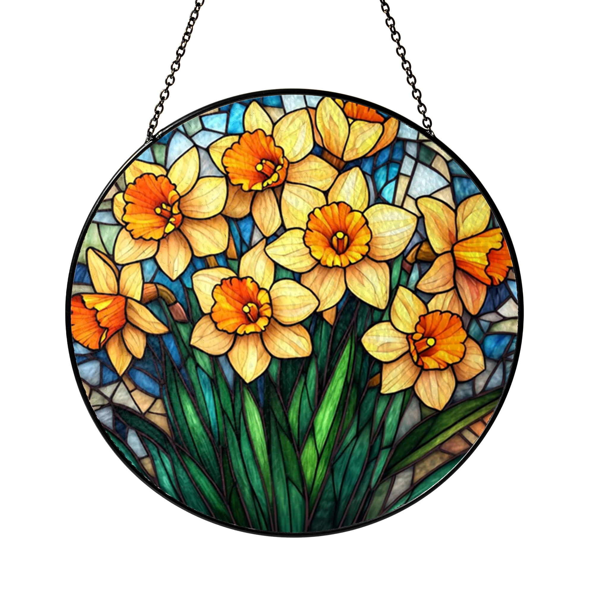 Spring Daffodil Glass Style Window Art - Walmart.com