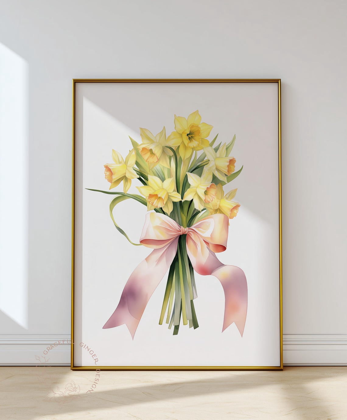Spring Daffodils Bouquet Wall Art Print, Yellow Floral Decor - Walmart.com