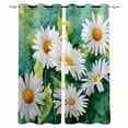thumbnail image 1 of Spring Daisy Blackout Curtains for Bedroom, Flowers Country Leaves Watercolor Plants Thermal Insulated Kitchen Drapes with Grommets, Light Blocking Window Treatment, 2 Panels 27.5" x 39", 1 of 7