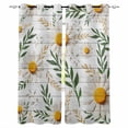 thumbnail image 1 of Spring Daisy Blackout Curtains for Bedroom Living Room Darkening Curtains 84 Inch Length 2 Panels Set Farmhouse Country Flower Leaf Plant Wood Grain Window Curtain Window Treatment Drapes 52"x84", 1 of 9
