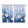 thumbnail image 1 of Spring Daisy Blue Kitchen Curtains 72 Inch Length, Pastoral Botanical White Floral Leaf Grommet Top Bedroom Living Room Curtains, Light Filtering Cafe Curtain Drapes 2 Panels Set 104''x72'', 1 of 9