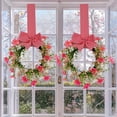 thumbnail image 1 of Spring Daisy Candle Wreath – Artificial Pink Flower Ring for Pillar Candles, Front Door & Table (Plastic), 1 of 8