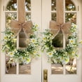 thumbnail image 1 of Spring Daisy Candle Wreath – Artificial White Flower Ring for Pillar Candles, Front Door & Table (Plastic), 1 of 8