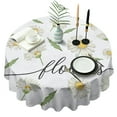 thumbnail image 1 of Spring Daisy Flower Round Table Cloth,Wrinkle Resistant Table Cover with Polyester,Waterproof Reusable Round Table Clothes for Home Decor Summer Spring Picnic Dining Holiday (Round,60x60inch), 1 of 6