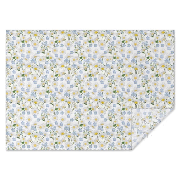 Spring Daisy Flower Tablecloth,Wipeable Polyester Table Cover for Rectangle Tables,Durable Table Clothes Fitted Tablecloths for Dining Room Camping Indoor Outdoor