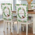 thumbnail image 1 of Spring Daisy Leaf Garland Dining Chair Back Cover Only, Bird Welcome White Wood Grain Set of 6 Chair Back Covers, Removable Washable for Dining Room, Banquet & Holiday Decoration, 1 of 9