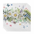 thumbnail image 1 of Spring Daisy Leaves Cloth Napkins, Farmhouse Watercolor Flowers Butterfly Washable and Reusable Dinner Napkins Set of 4, Table Napkin for Kitchen Party Birthday Wedding Hotel Housewarming 20"x20", 1 of 9