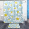 thumbnail image 1 of Spring Daisy Pattern Shower Curtain Set, with Rug and Shower Curtain, Waterproof and Durable, with Hooks, Bathroom, 60x72in Home Decor, 1 of 7