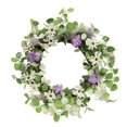 thumbnail image 1 of Spring Daisy Purple Flowers & Eucalyptus Wreath, 1 of 1