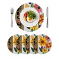 thumbnail image 1 of Spring Daisy Round 13 Inch Placemats Set of 4, Brown Modern Abstract Art Dots Floral HeatResistant Non Slip Place Mats for Dining Table, Wipeable Braided Kitchen Table Mats for Housewarming, 1 of 9