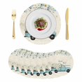 thumbnail image 1 of Spring Daisy Round 13 Inch Placemats Set of 8, White Flowers Blue Country Car Rustic Botanical HeatResistant Non Slip Place Mats for Dining Table, Wipeable Braided Kitchen Table Mats for Housewarming, 1 of 9