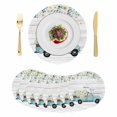 thumbnail image 1 of Spring Daisy Round 13 Inch Placemats Set of 8, White Flowers Country Car Farmhouse Wood Grain HeatResistant Non Slip Place Mats for Dining Table, Wipeable Braided Kitchen Table Mats for Housewarming, 1 of 9