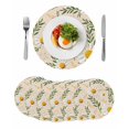 thumbnail image 1 of Spring Daisy Round 15 Inch Placemats Set of 6, Country Watercolor Flower Leaf Plant HeatResistant Non Slip Place Mats for Dining Table, Wipeable Braided Kitchen Table Mats for Housewarming, 1 of 9