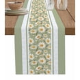 thumbnail image 1 of Spring Daisy Sage Green Table Runner Cotton Linen Wedding Decor Tablecloth Festival Kitchen Decor Table Runner, 1 of 4