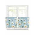 thumbnail image 1 of Spring Daisy Short Blackout Curtains 30Inch Long White Flowers Butterfly Rod Pocket Kitchen Curtains, 2 Panels Thermal Insulated Room Darkening Drapes for Bedroom, 30"W x 30"L, 1 of 5