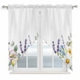 thumbnail image 1 of Spring Daisy Swag Curtains for Kitchen/Bedroom/Living Room, Country Botanicala Flowers Eucalyptus Trees Scalloped Curtains 63 Inch Long, Window Swag Topper Curtains Valances 2 Panels Set 36"x63", 1 of 8