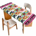 thumbnail image 1 of Spring Daisy Table Cloths for 8 Foot Rectangle Tables, Pink Modern Abstract Art Dots Floral Patio Waterproof Elastic Fitted Tablecloths, Washable Rectangular Table Cover for Camping, 1 of 8