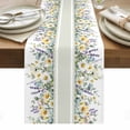 thumbnail image 1 of Spring Daisy Table Runner - 48 Inch Long, Kitchen Dining Table Runner Dresser Scarves, Country Botanicala Flowers Eucalyptus Trees Farmhouse Decor for Coffee Tables Wedding Party Banquet, 1 of 8