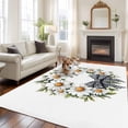 thumbnail image 1 of Spring Daisy Wreath Area Rugs 5x7 ft Retro Circle Flowers Bow Washable Rug Non Slip Indoor Carpet Absorbent Floor Mat for Living Room Bedroom Dining Room, 1 of 9